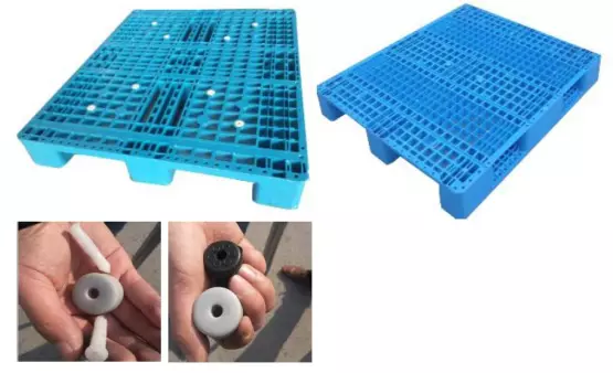 product-1-1 HDPE Blue plastic pallet/Plastic pallet with steel