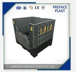 Contenedor plegable apilable de alta resistencia con tapa