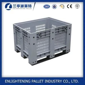 1200*1000 Mm 4 Way Entry Box Plastic Pallet Box With Wheels