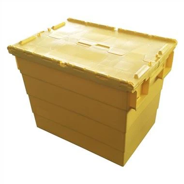 Contenedor de envío con tapa adjunta