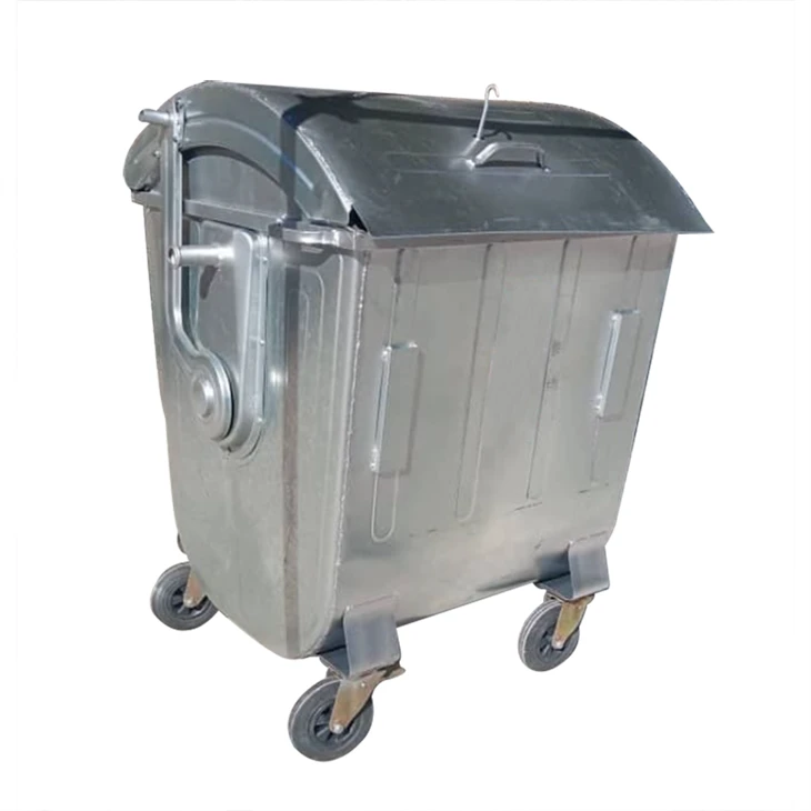 Contenedor de basura metálico