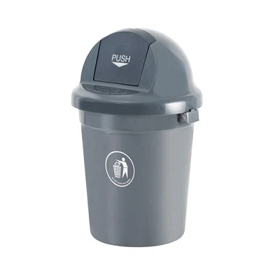 Contenedor de basura redondo de HDPE al por mayor con tapa de empuje