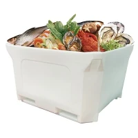 Caja de plástico con aislamiento especial para palets de mariscos