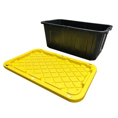 Tote de almacenamiento resistente en negro y amarillo