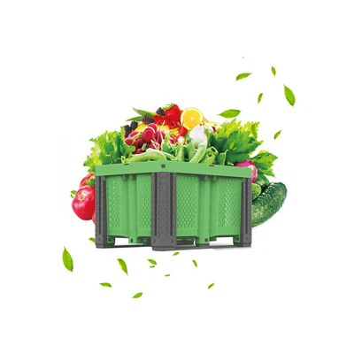 Contenedor híbrido ventilado para paletas de frutas y verduras sólidas